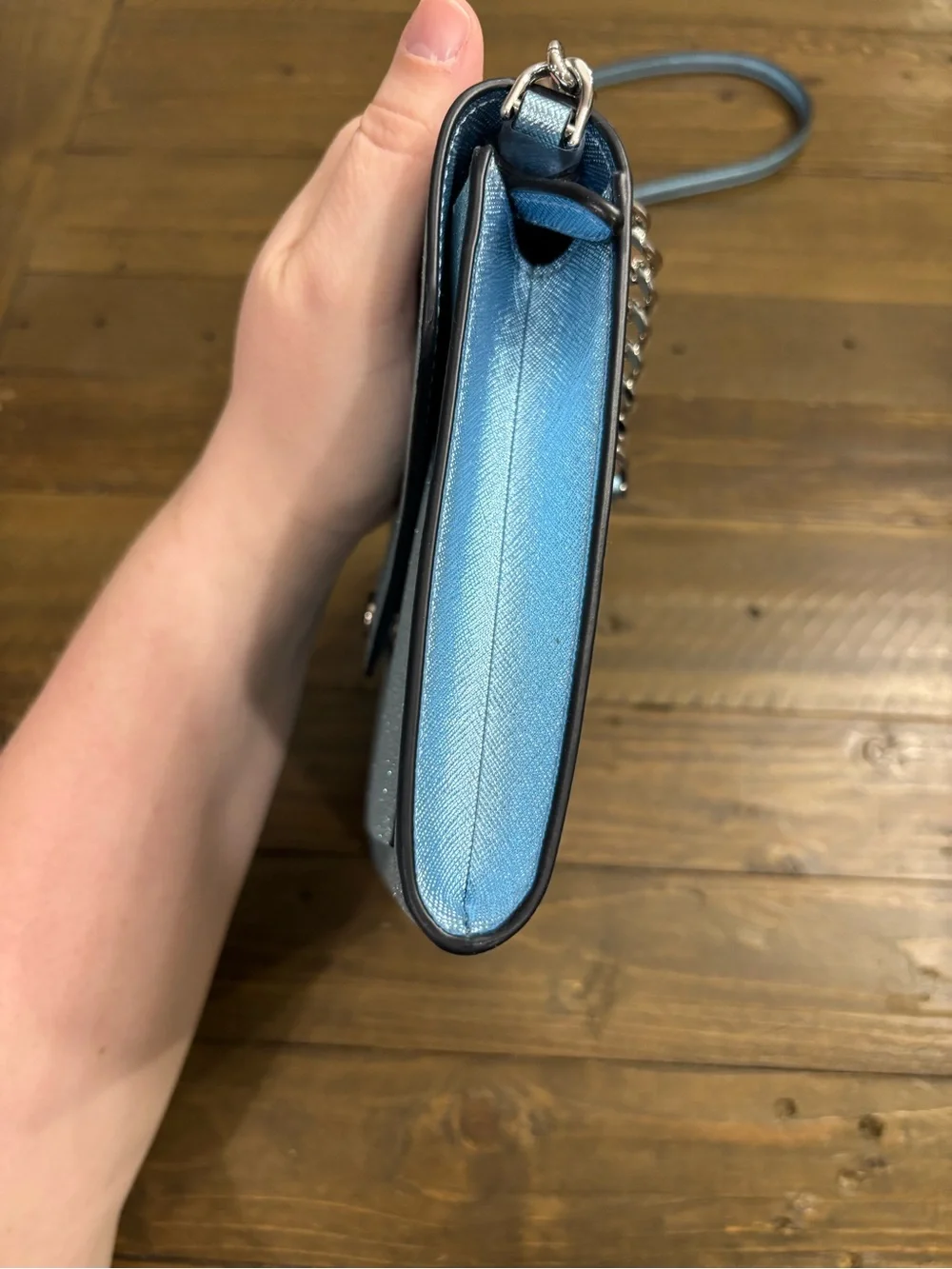 Kate Spade Glitter Flap Crossbody in Sparkling Blue